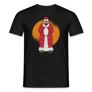 Russischer Weihnachtsmann Mundharmonika Musikant - Männer T-Shirt - Schwarz - Vorne - AI Model Male 178 light (178cm)