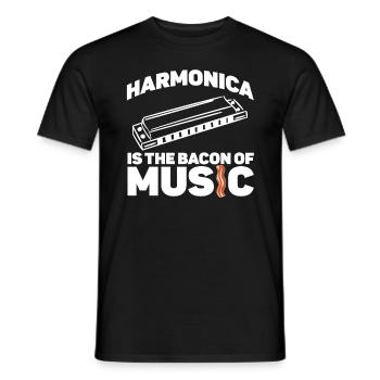 Harmonica harmonica player Musician Lustig - Men's T-Shirt - black - Front - AI Model Male 178 light (178cm)