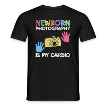 Newborn Photographer Baby Photography Saying - Men's T-Shirt - black - Front - AI Model Male 178 light (178cm)