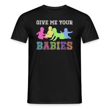 Newborn Photographer Baby Photography Saying - Men's T-Shirt - black - Front - AI Model Male 178 light (178cm)