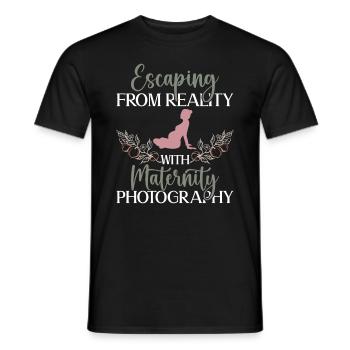 Grossesse Photographie Photographe Enceinte - T-shirt homme - noir - Devant - AI Model Male 178 light (178cm)