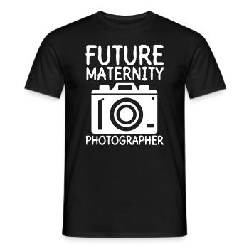 Grossesse Photographie Photographe Enceinte - T-shirt homme - noir - Devant - AI Model Male 178 light (178cm)