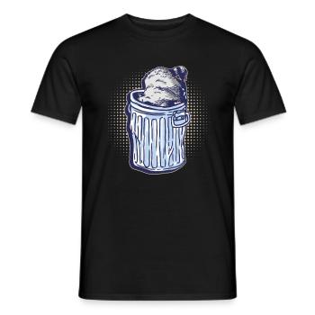 Raccoon digs through a trash can - raccoon - Men's T-Shirt - black - Front - AI Model Male 178 light (178cm)