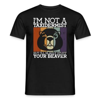 Je ne suis pas taxidermiste, mais j’aime la farce - T-shirt homme - noir - Devant - AI Model Male 178 light (178cm)
