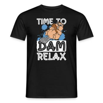Zeit zum Entspannen - Lustiger Biber - Männer T-Shirt - Schwarz - Vorne - AI Model Male 178 light (178cm)