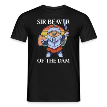 Sir Beaver Of The Dam - Merry Beaver Knight - Men's T-Shirt - black - Front - AI Model Male 178 light (178cm)