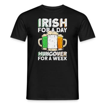 Irlandais pour un jour La gueule de bois pour une semaine - St Patrick’s - T-shirt homme - noir - Devant - AI Model Male 178 light (178cm)