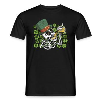 Skeleton Leprechaun Clover Beer Mug - St - Men's T-Shirt - black - Front - AI Model Male 178 light (178cm)