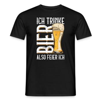 Ich Trinke Bier Also Feier Ich - Bier Tag Bier - Männer T-Shirt - Schwarz - Vorne - AI Model Male 178 light (178cm)