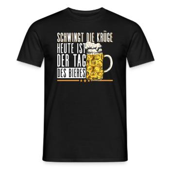 Schwingt Die Krüge Heute Ist Der Tag Des Bieres - Männer T-Shirt - Schwarz - Vorne - AI Model Male 178 light (178cm)