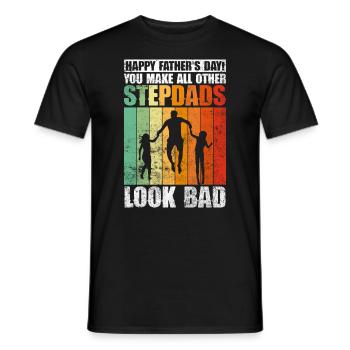 Stepfather Father's Day Stepdaddy Gift Quote - Men's T-Shirt - black - Front - AI Model Male 178 light (178cm)
