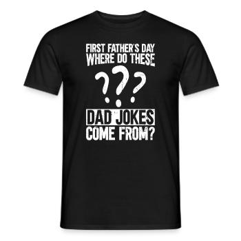 First Father's Day Dad First Time Dad Gift - Men's T-Shirt - black - Front - AI Model Male 178 light (178cm)