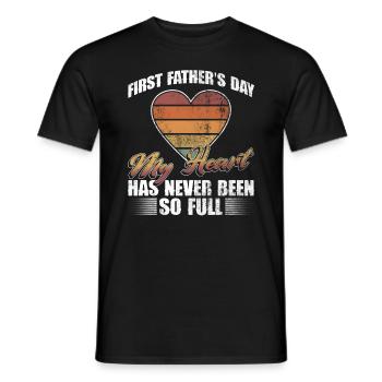 First Father's Day Dad First Time Dad Gift - Men's T-Shirt - black - Front - AI Model Male 178 light (178cm)
