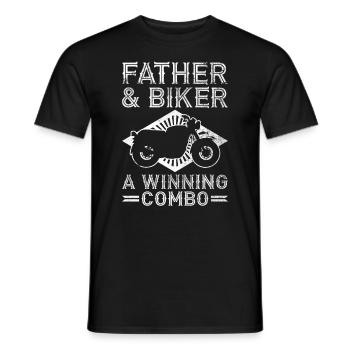 Motorbike Rider Biker Papa Funny Father's Day - Men's T-Shirt - black - Front - AI Model Male 178 light (178cm)