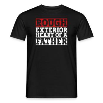 Raues Äußeres, Herz eines Vaters - Vatertag - Männer T-Shirt - Schwarz - Vorne - AI Model Male 178 light (178cm)