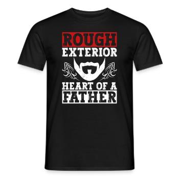 Rough appearance, heart of a father - - Men's T-Shirt - black - Front - AI Model Male 178 light (178cm)