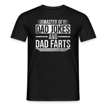 Meister der Papa-Witze und Papa-Furze - - Männer T-Shirt - Schwarz - Vorne - AI Model Male 178 light (178cm)