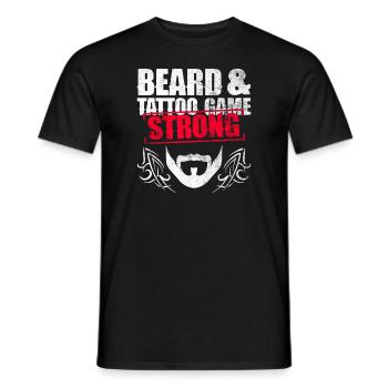 Bart & Tattoo Game Strong - Vatertag Tattoo - Männer T-Shirt - Schwarz - Vorne - AI Model Male 178 light (178cm)