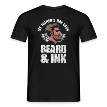 My Father's Day Look Beard & Ink - Father's Day Tattoo - Men's T-Shirt - black - Front - AI Model Male 178 light (178cm)