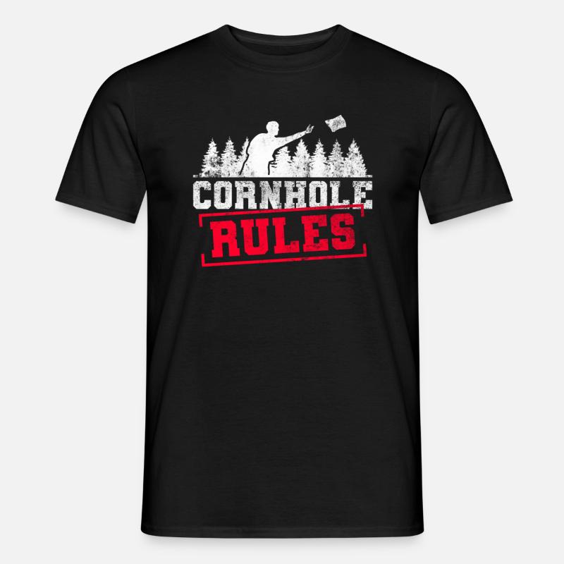 Cornhole Regeln. - Lustiges Cornhole - Männer T-Shirt - Schwarz