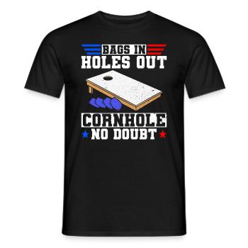 Cornhole Player Blind Hole - Funny Cornhole - Men's T-Shirt - black - Front - AI Model Male 178 light (178cm)