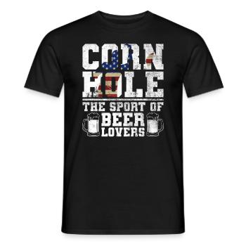 Cornhole Player Beer - Fun Cornhole - Men's T-Shirt - black - Front - AI Model Male 178 light (178cm)