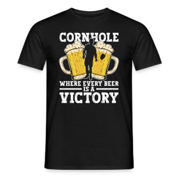 Cornhole Player Beer - Fun Cornhole - Men's T-Shirt - black - Front - AI Model Male 178 light (178cm)