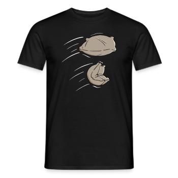 Bohnensäcke in Bewegung werden geworfen - Lustiges - Männer T-Shirt - Schwarz - Vorne - AI Model Male 178 light (178cm)