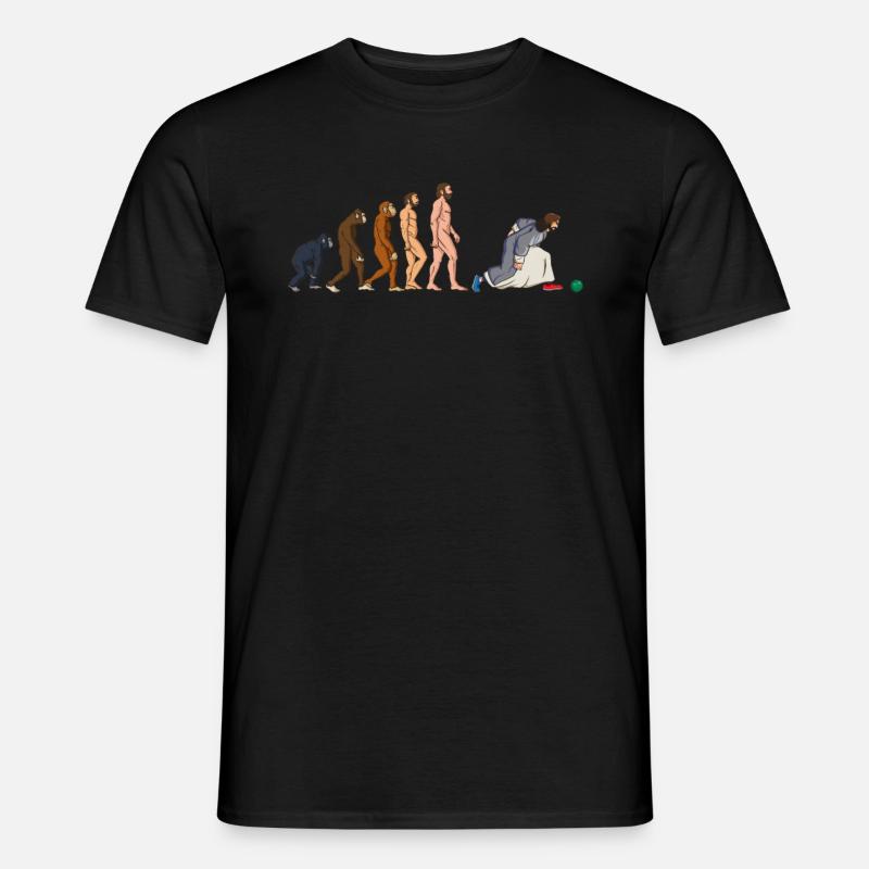 Évolution du joueur de pétanque avec Jésus comme pétanque - T-shirt homme - noir
