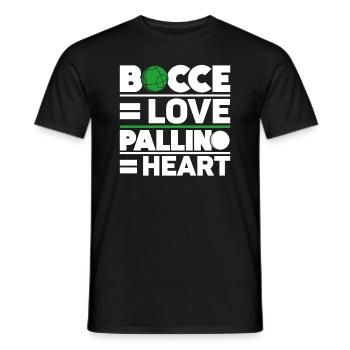 Bocce = Love, Pallino = Heart - Bocce Ball - Men's T-Shirt - black - Front - AI Model Male 178 light (178cm)