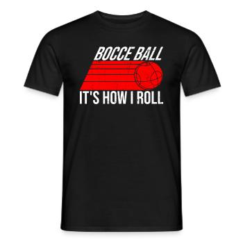 Boccia ball - How to roll - Boccia ball - Men's T-Shirt - black - Front - AI Model Male 178 light (178cm)