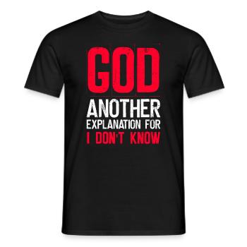 Dieu Une autre explication pour je ne sais pas - - T-shirt homme - noir - Devant - AI Model Male 178 light (178cm)