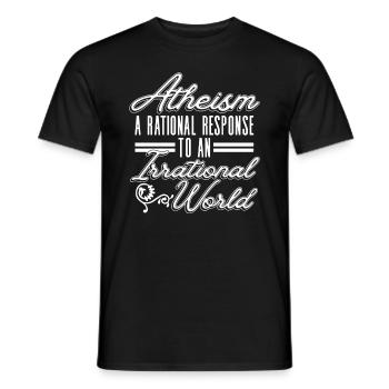 Atheism - a rational response to a - Men's T-Shirt - black - Front - AI Model Male 178 light (178cm)