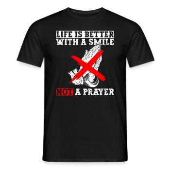 Atheist Atheism Anti Church Anti Religion - Men's T-Shirt - black - Front - AI Model Male 178 light (178cm)