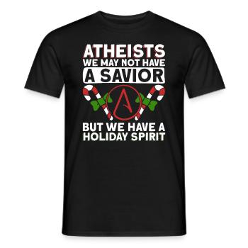 Atheist Atheismus Anti Kirche Weihnachten - Männer T-Shirt - Schwarz - Vorne - AI Model Male 178 light (178cm)