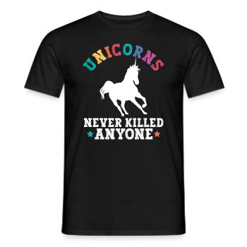 Licornes Athéisme athée Anti Église - T-shirt homme - noir - Devant - AI Model Male 178 light (178cm)