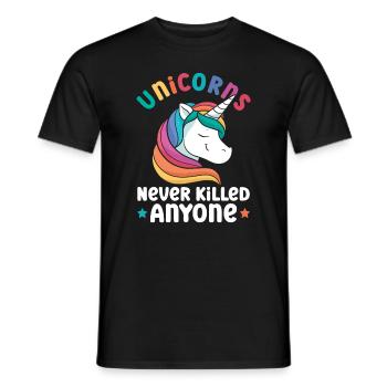 Einhörner Atheist Atheismus Anti Kirche - Männer T-Shirt - Schwarz - Vorne - AI Model Male 178 light (178cm)