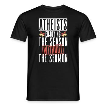 Atheist Atheism Anti Church Christmas - Men's T-Shirt - black - Front - AI Model Male 178 light (178cm)