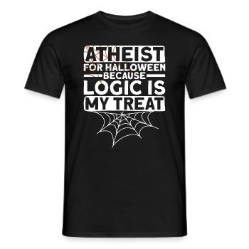Logique athée Athéisme Anti Église Halloween - T-shirt homme - noir - Devant - AI Model Male 178 light (178cm)