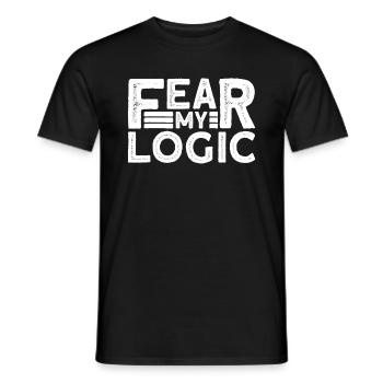Fürchte meine Logik - Atheismus Halloween - Männer T-Shirt - Schwarz - Vorne - AI Model Male 178 light (178cm)
