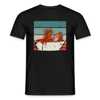 Taufe Badewanne Spaghetti - Atheist Atheismus - Männer T-Shirt - Schwarz - Vorne - AI Model Male 178 light (178cm)