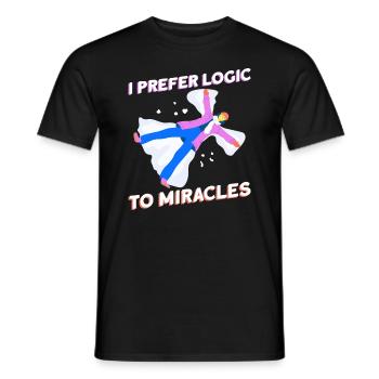 I prefer logic to miracles - Atheist - Men's T-Shirt - black - Front - AI Model Male 178 light (178cm)