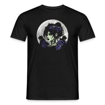 Goth Girl With Black Roses - Gothic - Men's T-Shirt - black - Front - AI Model Male 178 light (178cm)