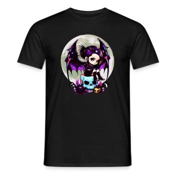 Cute Goth Bat Wing Gothic Grufti - Men's T-Shirt - black - Front - AI Model Male 178 light (178cm)
