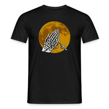 Praying Skeletal Hands - Gothic Gothic - Men's T-Shirt - black - Front - AI Model Male 178 light (178cm)