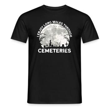 I like long walks through cemeteries Gothic - Men's T-Shirt - black - Front - AI Model Male 178 light (178cm)