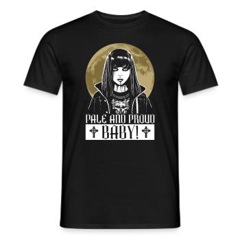 Blass und stolz, Baby! - Moontanisch Gotisch - Männer T-Shirt - Schwarz - Vorne - AI Model Male 178 light (178cm)