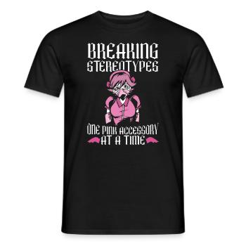 Ein rosa Accessoire nach dem anderen - Bubble Goth - Männer T-Shirt - Schwarz - Vorne - AI Model Male 178 light (178cm)