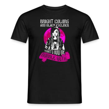 Knallige Farben schwarzer Eyeliner Bubble Goth - Männer T-Shirt - Schwarz - Vorne - AI Model Male 178 light (178cm)