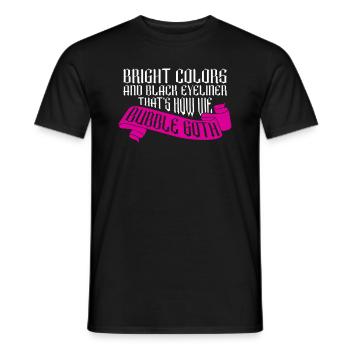 Knallige Farben schwarzer Eyeliner Bubble Goth - Männer T-Shirt - Schwarz - Vorne - AI Model Male 178 light (178cm)